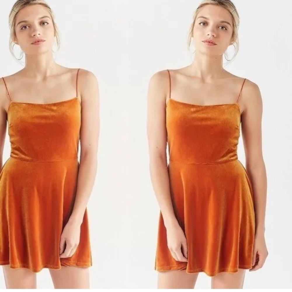 Urban Outfitters Women's Burnt Orange and Gold Dress NWT Size L